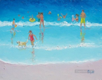 子供 Painting - ブリスビーチ こども印象派